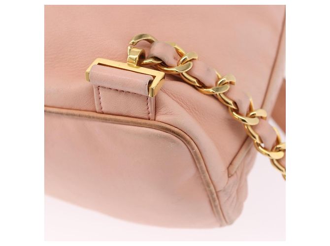 Zaino CHANEL Lamb Skin Pink Gold CC Auth 195704A Rosa D'oro - vista 17