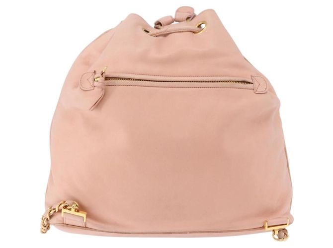 Zaino CHANEL Lamb Skin Pink Gold CC Auth 195704A Rosa D'oro - vista 2