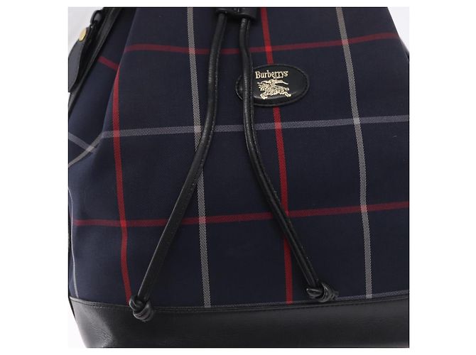 Borsa a Tracolla Burberrys Nova Check Canvas Navy Tono Oro Auth 195352 Blu navy - vista 10