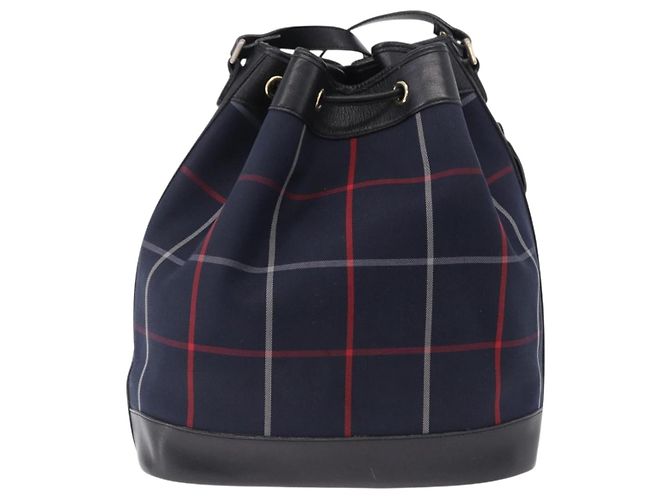 Borsa a Tracolla Burberrys Nova Check Canvas Navy Tono Oro Auth 195352 Blu navy - vista 2