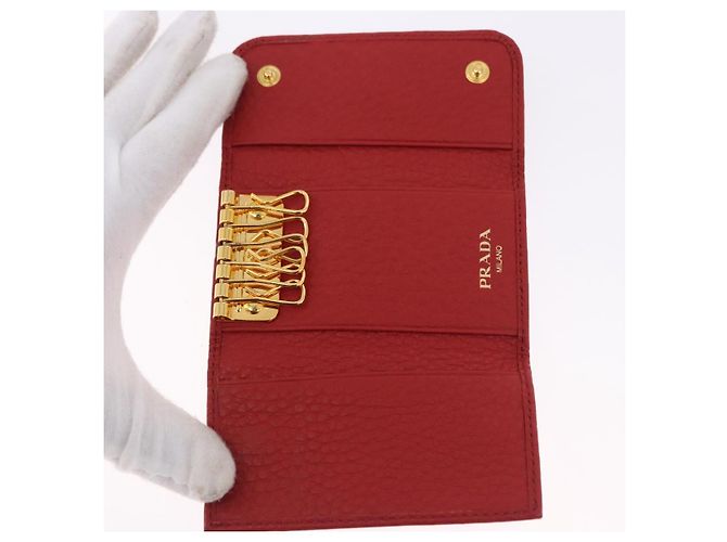 Portallaves PRADA de piel Vittero Dino Rojo Auth 195914A Roja - vista 8