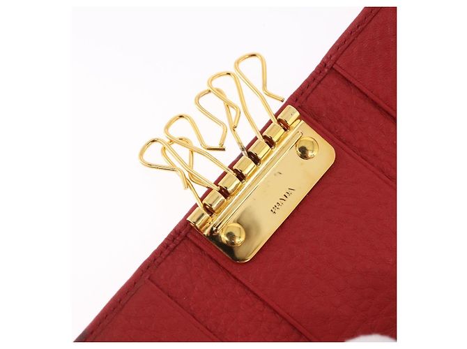 Portallaves PRADA de piel Vittero Dino Rojo Auth 195914A Roja - vista 9