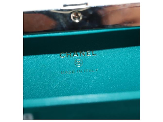 CHANEL Matelasse Chain Shoulder Bag Lamb Skin Green Gold CC Auth 195029SM Golden - view 19