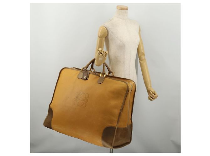 Borsa Boston LOEWE in pelle beige oro autentica bs36360 D'oro - vista 21