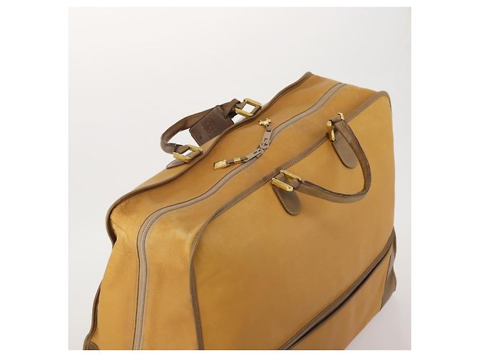 Borsa Boston LOEWE in pelle beige oro autentica bs36360 D'oro - vista 6