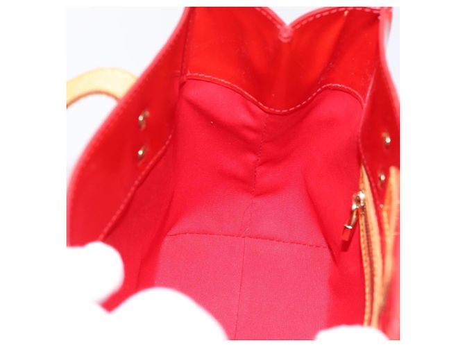 Borsa a mano LOUIS VUITTON Monogram Vernis Reade PM Rouge M91088 LV Auth BA14977 Rosso - vista 18