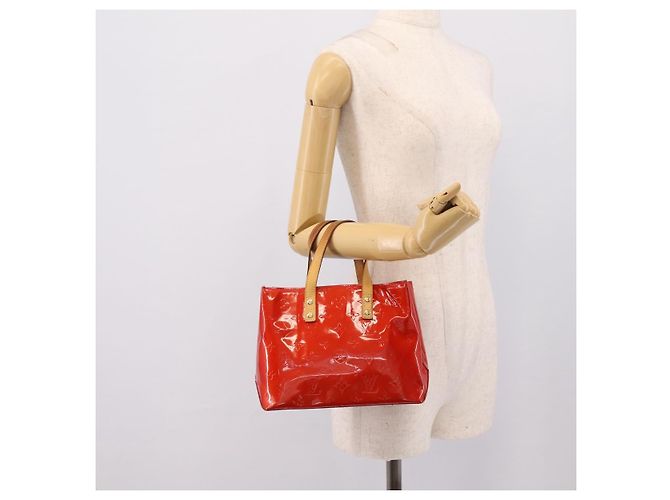 Borsa a mano LOUIS VUITTON Monogram Vernis Reade PM Rouge M91088 LV Auth BA14977 Rosso - vista 21