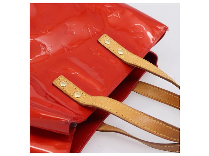 Borsa a mano LOUIS VUITTON Monogram Vernis Reade PM Rouge M91088 LV Auth BA14977 Rosso - vista 6