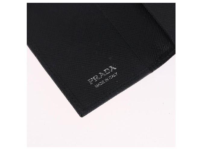 Saffiano PRADA Safifano Leather Key Case Leather Black Auth 183512A - view 18