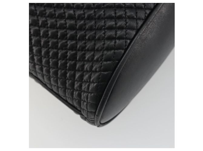 Borsa a tracolla con catena BALLY in pelle nera e oro Auth 194985A Nero D'oro - vista 16