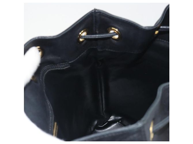 Borsa a tracolla con catena BALLY in pelle nera e oro Auth 194985A Nero D'oro - vista 19