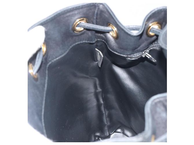 Borsa a tracolla con catena BALLY in pelle nera e oro Auth 194985A Nero D'oro - vista 20