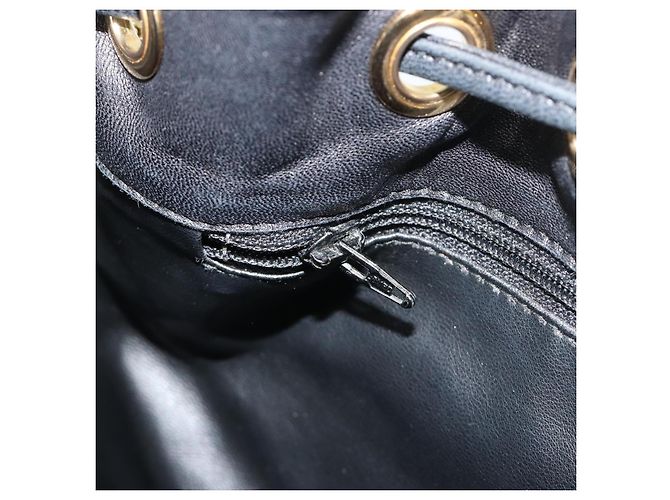 Borsa a tracolla con catena BALLY in pelle nera e oro Auth 194985A Nero D'oro - vista 21