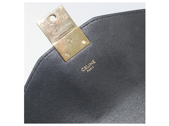 Céline Borsa a tracolla CELINE Christian Marclay con catena in pelle bianca e tono oro Auth 195249M Bianco - vista 21