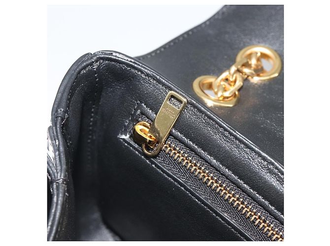 Céline Borsa a tracolla CELINE Christian Marclay con catena in pelle bianca e tono oro Auth 195249M Bianco - vista 24