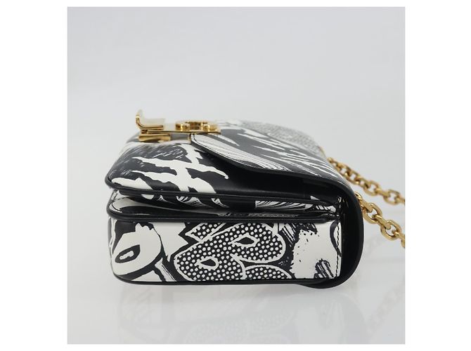 Céline Borsa a tracolla CELINE Christian Marclay con catena in pelle bianca e tono oro Auth 195249M Bianco - vista 3