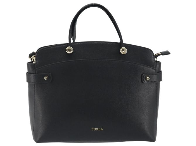 Borsa a mano FURLA in pelle 2way Nero Tono Oro Auth 196110A - vista 13
