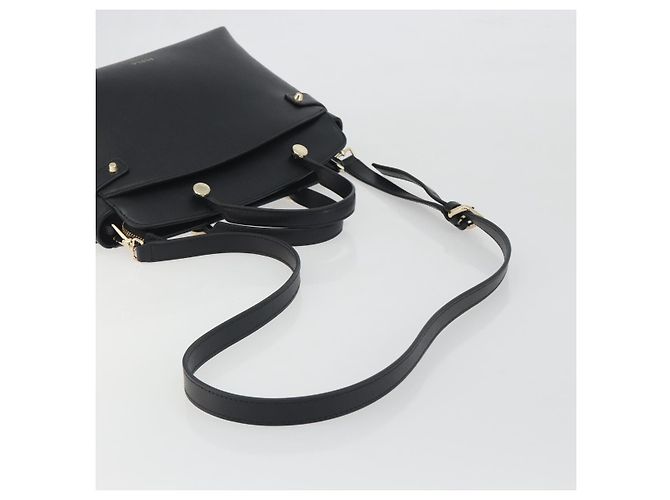 Borsa a mano FURLA in pelle 2way Nero Tono Oro Auth 196110A - vista 8