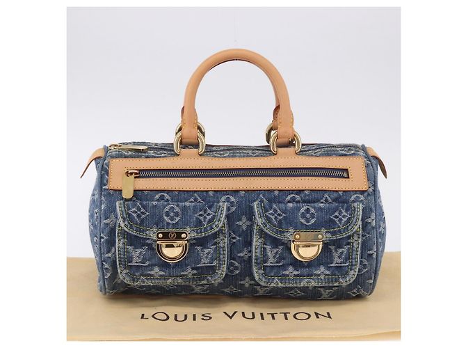 LOUIS VUITTON Monogram Denim Neo Speedy Hand Bag Blue M95019 LV Auth 195233SAV - vista 12