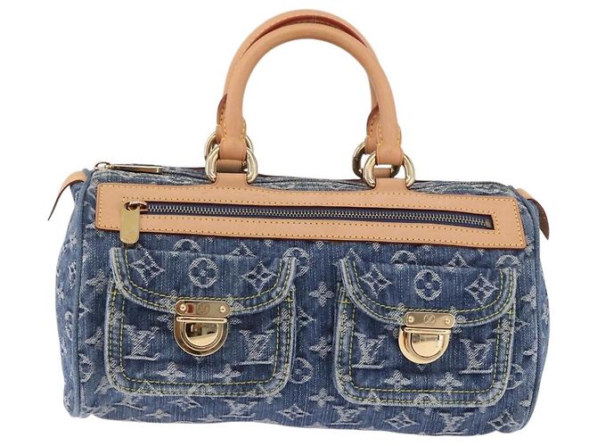 LOUIS VUITTON Monogram Denim Neo Speedy Hand Bag Blue M95019 LV Auth 195233SAV - vista 13