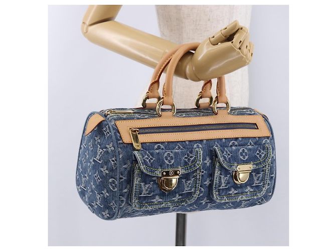 LOUIS VUITTON Monogram Denim Neo Speedy Hand Bag Blue M95019 LV Auth 195233SAV - vista 25