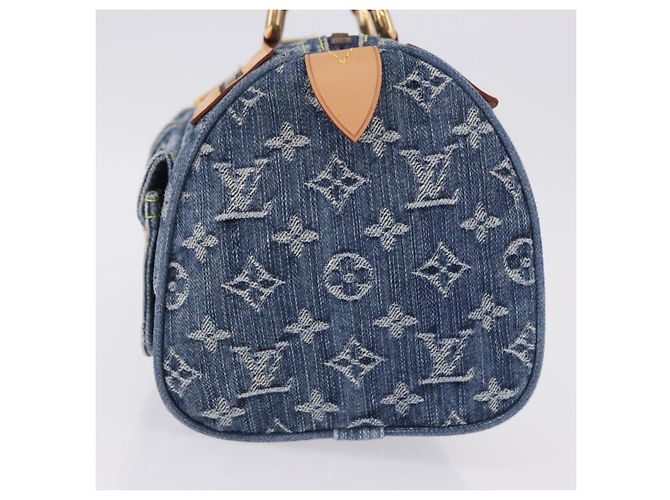 LOUIS VUITTON Monogram Denim Neo Speedy Hand Bag Blue M95019 LV Auth 195233SAV - vista 3