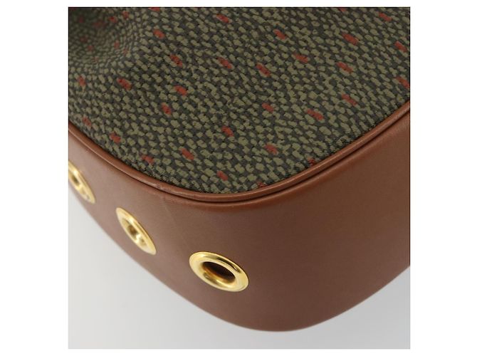 Borsa a tracolla SAINT LAURENT PVC Canvas Brown Gold Auth 194356 Marrone D'oro - vista 14