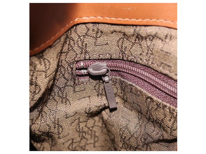 Borsa a tracolla SAINT LAURENT PVC Canvas Brown Gold Auth 194356 Marrone D'oro - vista 20