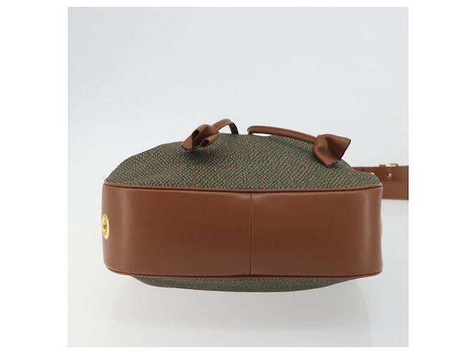 Borsa a tracolla SAINT LAURENT PVC Canvas Brown Gold Auth 194356 Marrone D'oro - vista 5