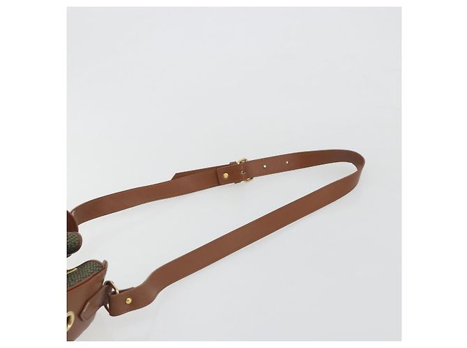 Borsa a tracolla SAINT LAURENT PVC Canvas Brown Gold Auth 194356 Marrone D'oro - vista 8