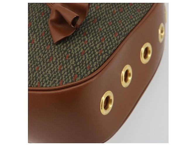 Borsa a tracolla SAINT LAURENT PVC Canvas Brown Gold Auth 194356 Marrone D'oro - vista 9