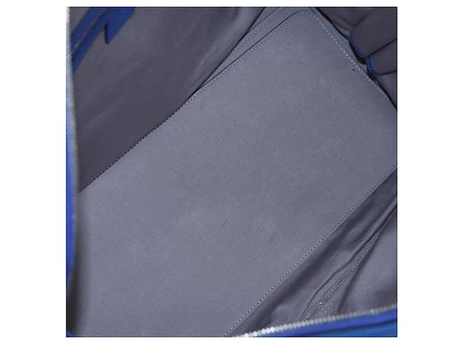 Borsa MCM Logogram Vicetos Mini Boston Bag Leather 2way Blue Silver Auth 193751V Argento - vista 11