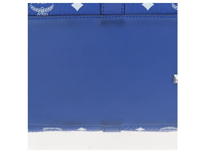Borsa MCM Logogram Vicetos Mini Boston Bag Leather 2way Blue Silver Auth 193751V Argento - vista 17