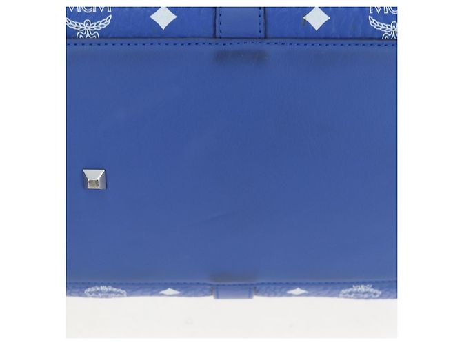 Borsa MCM Logogram Vicetos Mini Boston Bag Leather 2way Blue Silver Auth 193751V Argento - vista 6