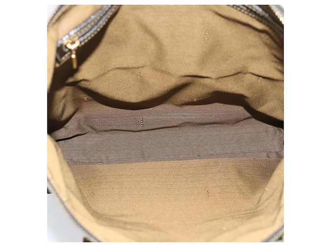 Pequin Borsa a mano FENDI Pecan Canvas Nero Marrone Auth 196062A - vista 12