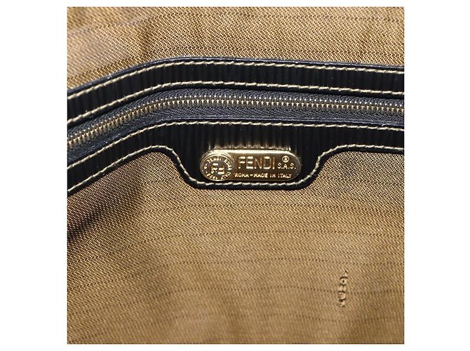 Pequin Borsa a mano FENDI Pecan Canvas Nero Marrone Auth 196062A - vista 17