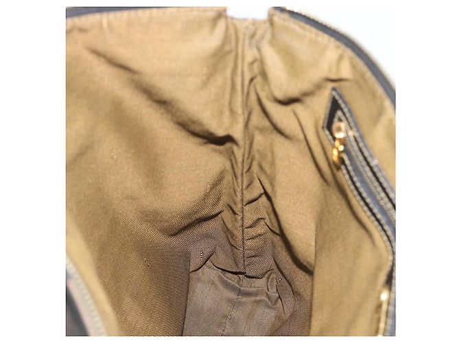 Pequin Borsa a mano FENDI Pecan Canvas Nero Marrone Auth 196062A - vista 19