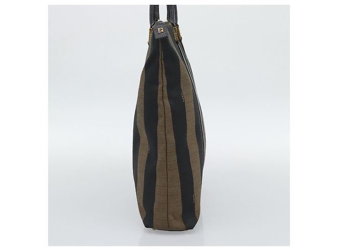 Pequin Borsa a mano FENDI Pecan Canvas Nero Marrone Auth 196062A - vista 3