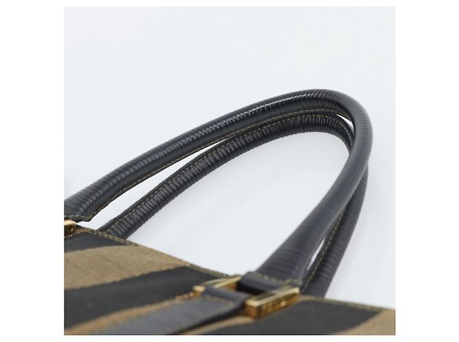 Pequin Borsa a mano FENDI Pecan Canvas Nero Marrone Auth 196062A - vista 8
