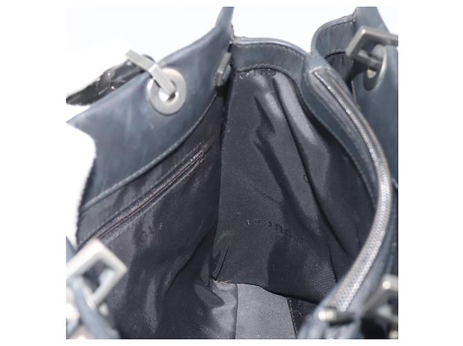 Borsa Tote GUCCI Bamboo in pelle 2way Nera Argento 002 1016 Auth 194370 Nero - vista 18