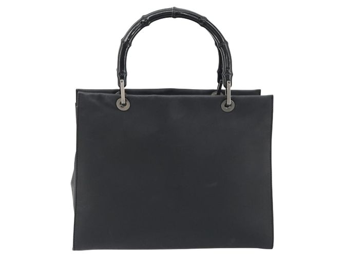 Borsa Tote GUCCI Bamboo in pelle 2way Nera Argento 002 1016 Auth 194370 Nero - vista 2