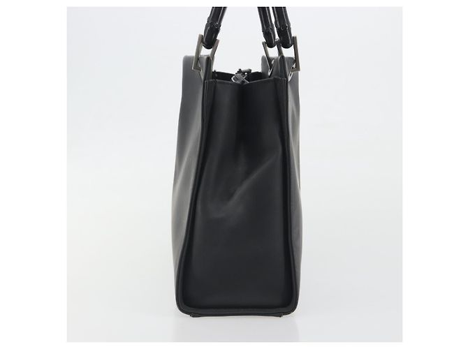Borsa Tote GUCCI Bamboo in pelle 2way Nera Argento 002 1016 Auth 194370 Nero - vista 3