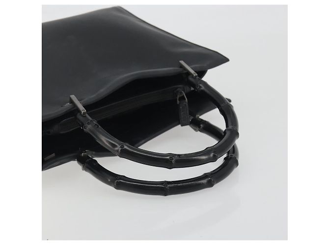 Borsa Tote GUCCI Bamboo in pelle 2way Nera Argento 002 1016 Auth 194370 Nero - vista 7