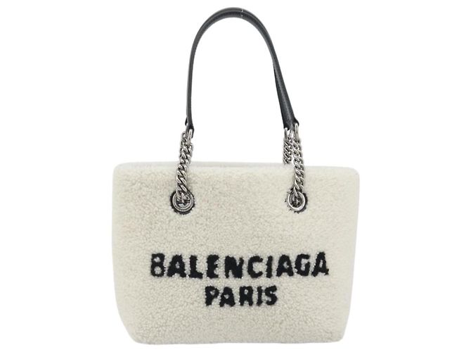 BALENCIAGA Borsa Duty Free Tote Bag Bore White Silver 759941 Auth 195322M - vista 13