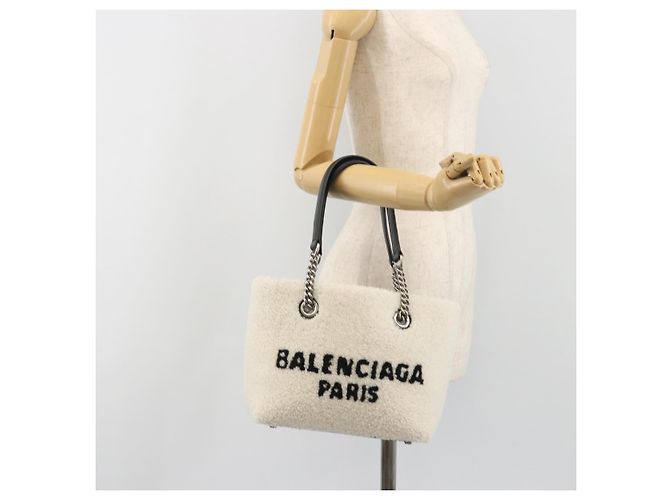 BALENCIAGA Borsa Duty Free Tote Bag Bore White Silver 759941 Auth 195322M - vista 23