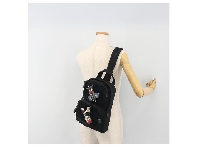 Borsa Body Bag PRADA Nylon Black Silver Auth 195008A Nero Argento - vista 32