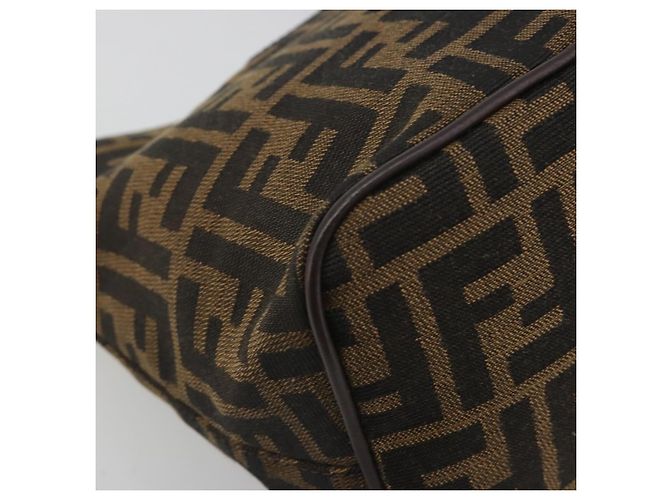 Borsa a tracolla FENDI Zucca Canvas Mamma Baguette Brown Black Auth 196011V Marrone Nero - vista 17