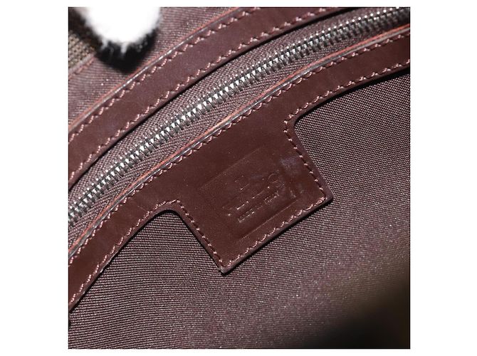 Borsa a tracolla FENDI Zucca Canvas Mamma Baguette Brown Black Auth 196011V Marrone Nero - vista 20