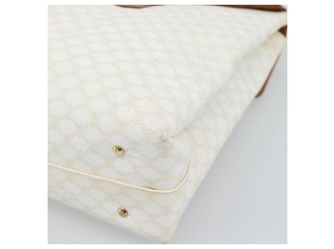 Céline Borsa a mano CELINE Macadam Canvas PVC Leather White Gold Auth 195994 Bianco D'oro - vista 15