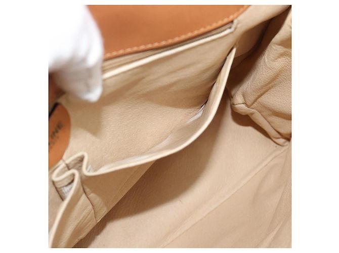 Céline Borsa a mano CELINE Macadam Canvas PVC Leather White Gold Auth 195994 Bianco D'oro - vista 20